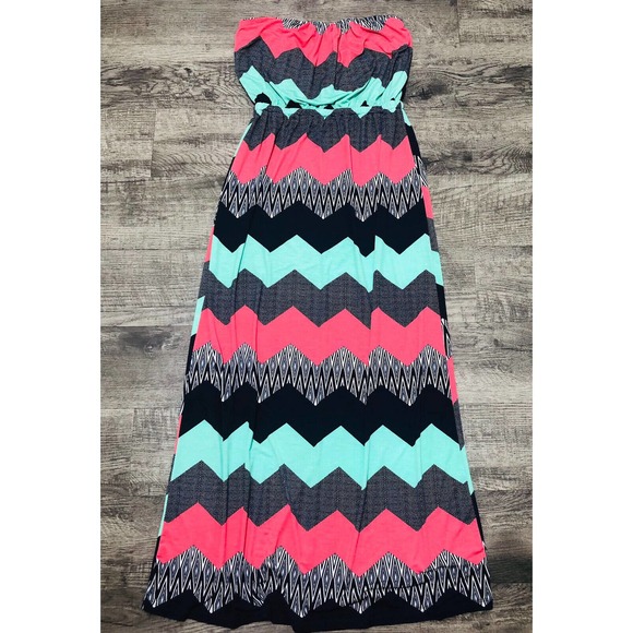 Trixxi Dresses & Skirts - Trixxi Geo Print Maxi Strapless Dress Sz S Beach Cover Up Summer B2